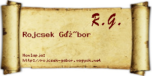 Rojcsek Gábor névjegykártya